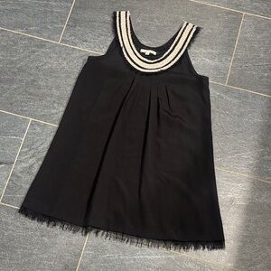 Alice + Olivia Silk Mini dress with silver embellished neck